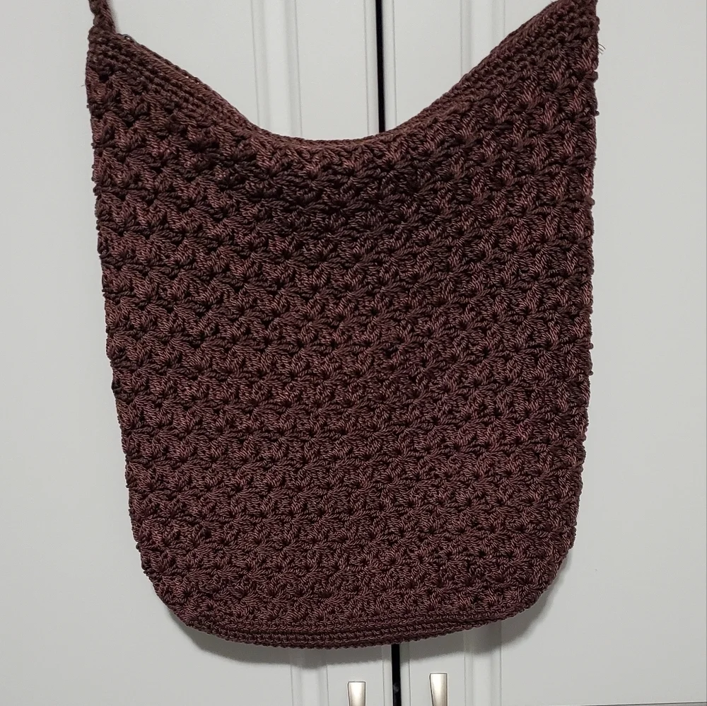 Brown Crochet Shoulder Bag Purse - Picture 2 of 10